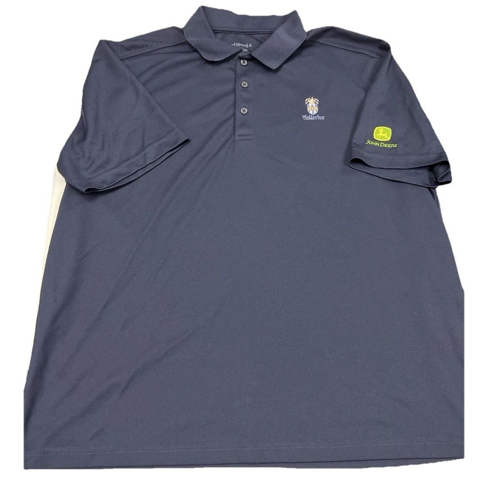 Men's John Deere‎ Golf Polo Bellerive Golf Course Size XL Navy Blue See Pics